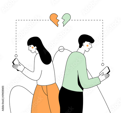 Internet dating - modern flat design style illustration