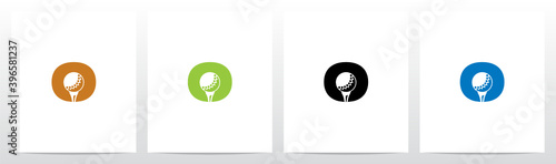 Golf Ball On Letter Logo Design O