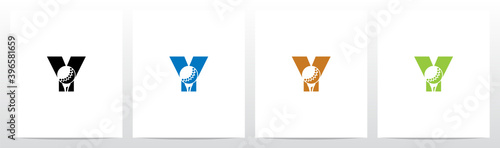 Golf Ball On Letter Logo Design Y
