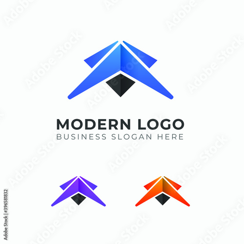 Abstract A logo design icon template. A letter logo mark. A gradient letter logo vector element