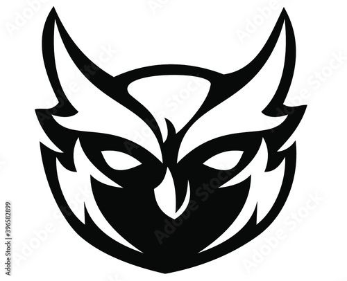 owl silhouette logo for esports club and game app