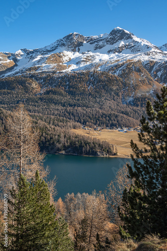 A view of Alps and Silvaplana lake
