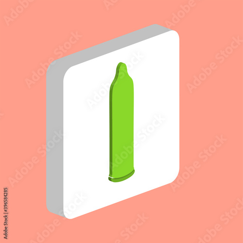 condom Simple vector icon. Illustration symbol design template for web mobile UI element. Perfect color isometric pictogram on 3d white square. condom icons for business project.