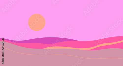 Landscape in sand colors. Vector illustration.