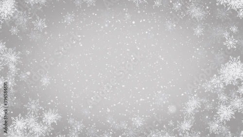 Wallpaper Mural Silver abstract ice snowflakes Christmas animated grey background. Background white glitter frame. Winter xmas theme. Seamless loop Torontodigital.ca