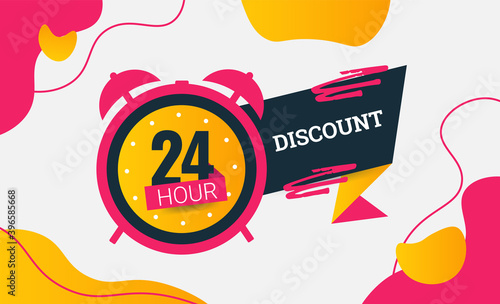 24 hour sale discount time limit. In pink and yellow colors