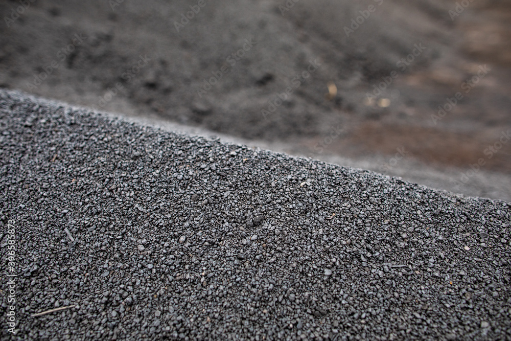 Large piles of processed Manganese rich ore rock Manganese Mining and processing