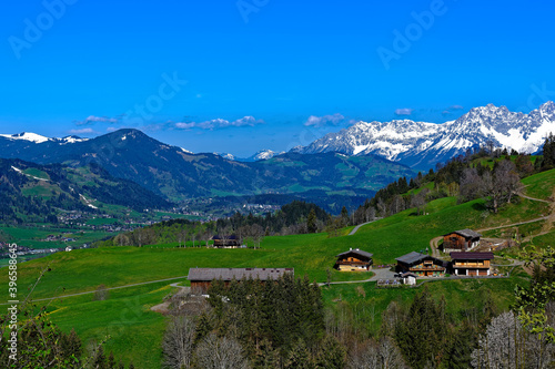 Mountain landscape view in Tyrolean alps