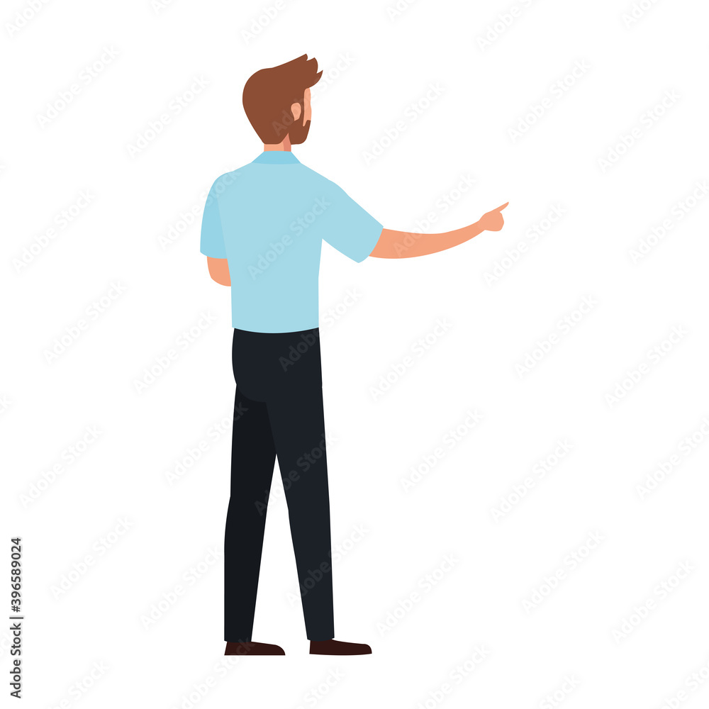 elegant business man back character vector illustration design elegant business man back character vector illustration design