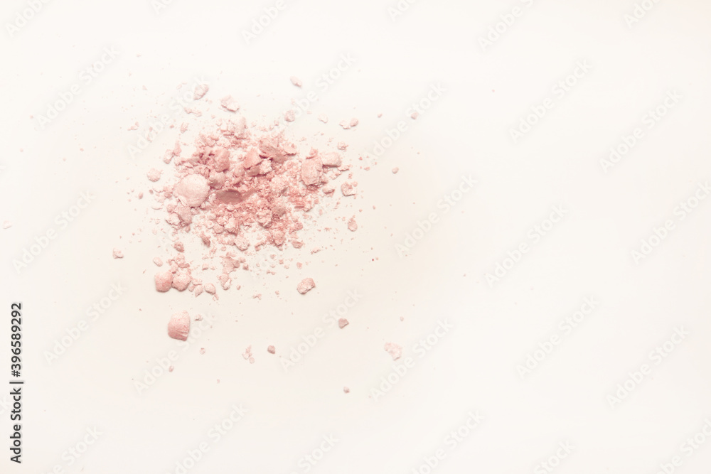 Fototapeta premium Powder in the balls with a radiant effect on the background of the set for blush. Make-up cosmetics