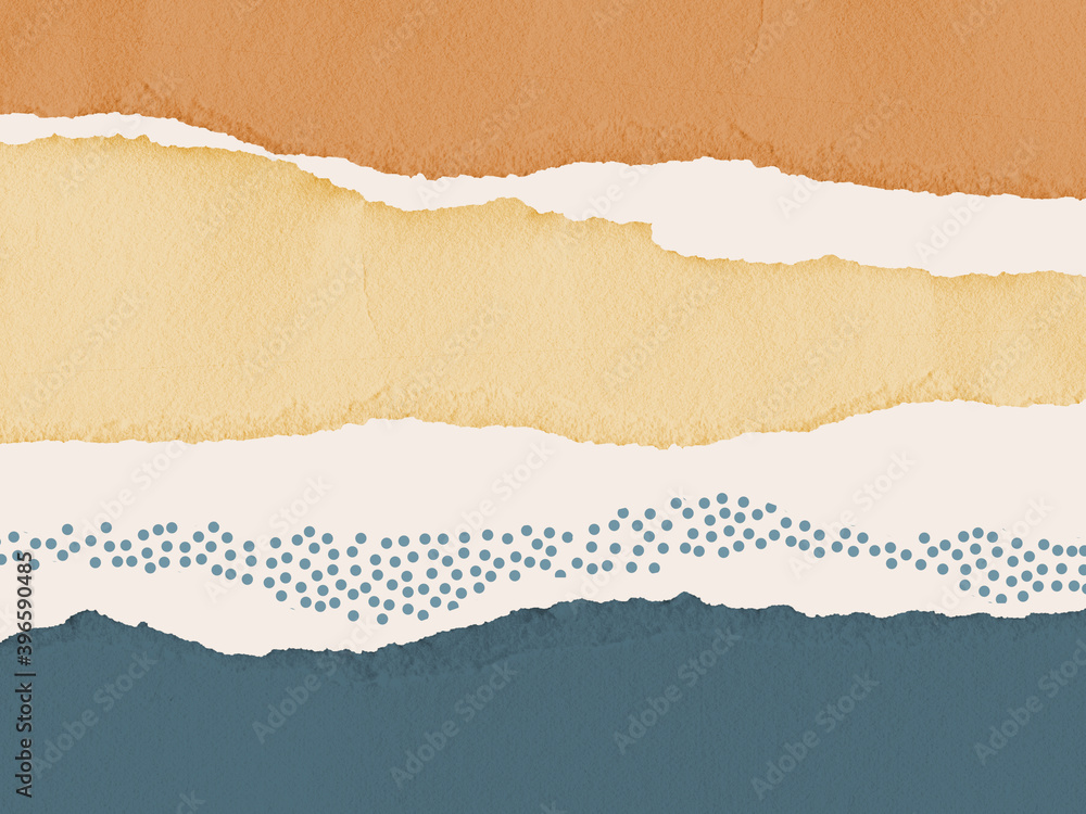 Abstract texture with torn deckled paper edges in earthy colors and dots. Digital paper background. Abstract texture with torn deckled paper edges in earthy colors and dots. Digital paper background.