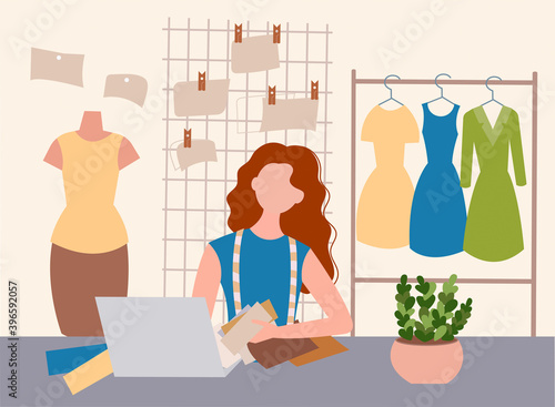 Fashion designer at work in the workshop