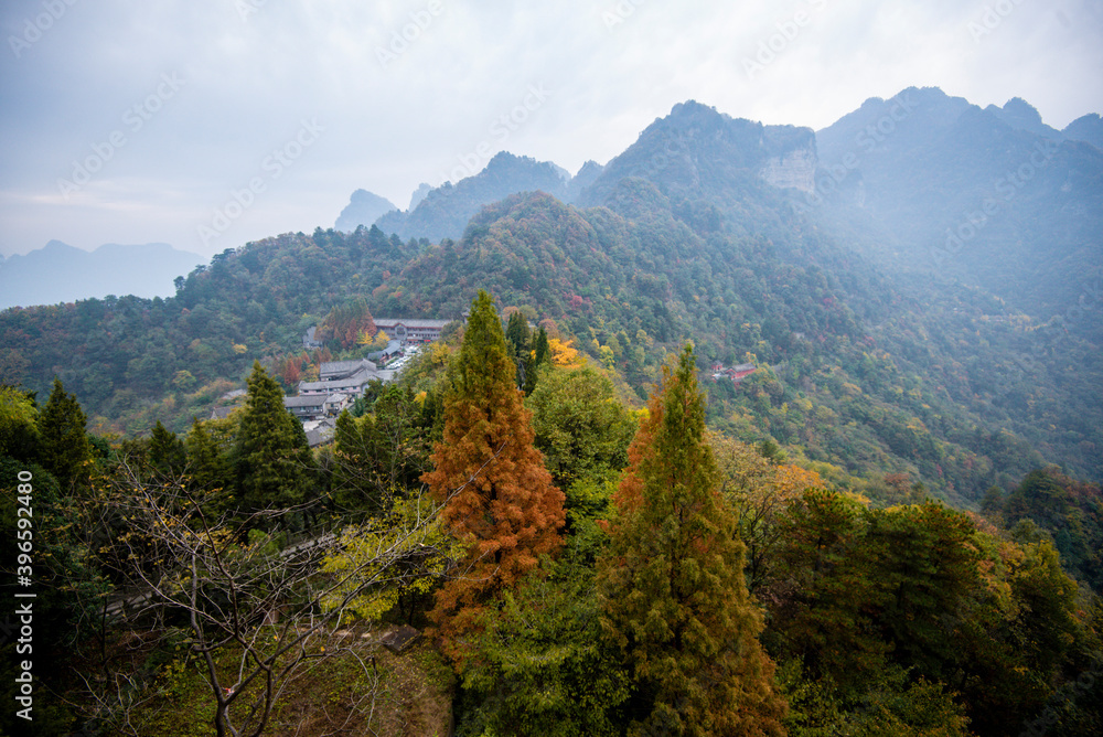 Amazing autumn landscape at Wudang Mountain. Amazing autumn landscape at Wudang Mountain.