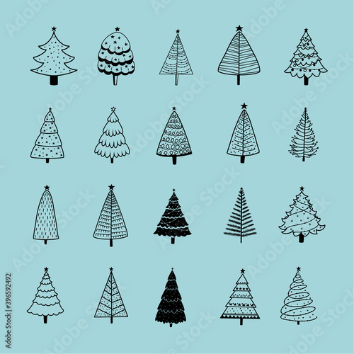 Christmas tree Bundle, Doodles and sketches