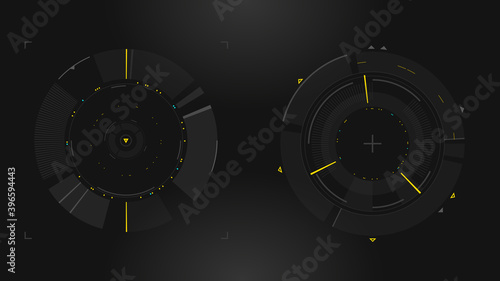 Set of Sci Fi Modern User Interface Elements. Futuristic Abstract HUD. Good for game UI. Circle elements for data infographics. Vector Illustration EPS10