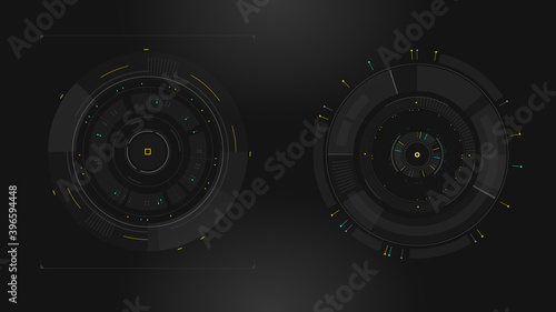 Set of Sci Fi Modern User Interface Elements. Futuristic Abstract HUD. Good for game UI. Circle elements for data infographics. Vector Illustration EPS10