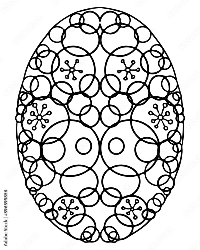 Easter Egg coloring page isolated on white background Easter Egg coloring page isolated on white background