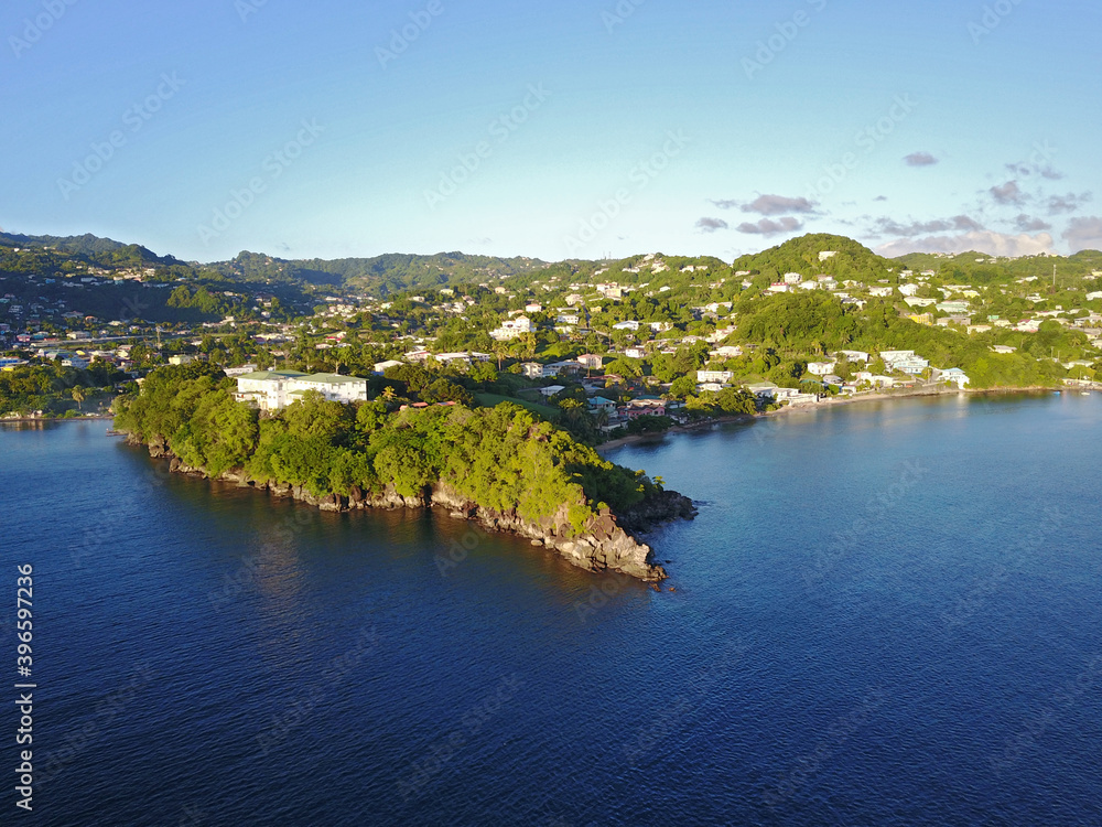 Indian Bay coastline near Kingstown, St. Vincent & Grenadines.