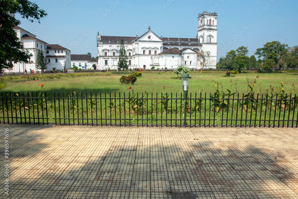 Fototapeta premium Goa/ India 09 November 2020 The Se Cathedral Goa Church (Se Catedral de Santa Catarina) World Heritage site at Old Goa Velha India