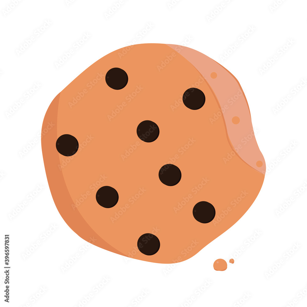 Fototapeta premium illustration of an cookie with a worm