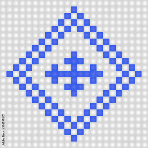 Geometrical seamless counting jacquard embroidery or knitting scheme motif pattern background, isolated vector illustration. For apparel textile: sweater, sock, scarf; interior: napkin, cushion