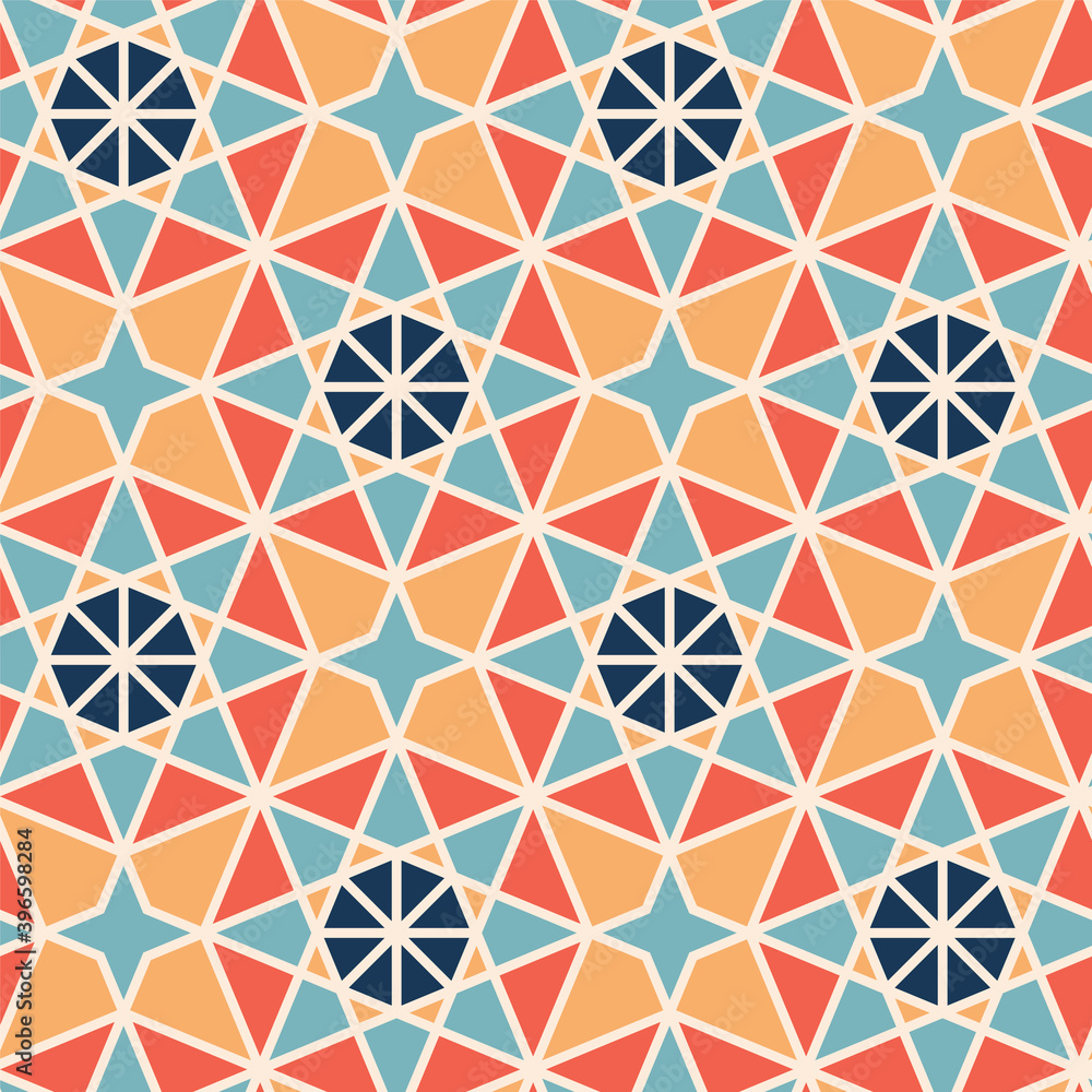 Arabesque seamless mosaic pattern. Arabesque seamless mosaic pattern.