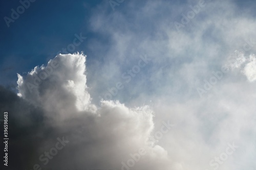 Stormy clouds in the blue sky