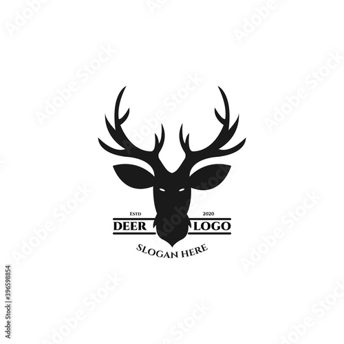 deer vintage logo vector illustration template design