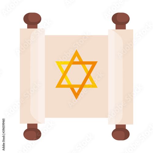 jewish golden star hanukkah in patchment vector illustration design photo