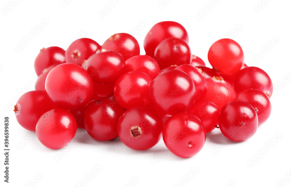 Pile of fresh ripe cranberries on white background Pile of fresh ripe cranberries on white background