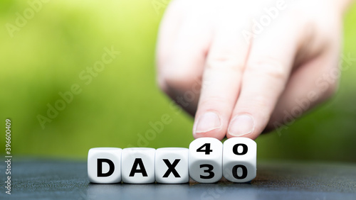 Symbol for the change of the German Stock Market Index Dax30 to Dax40. photo