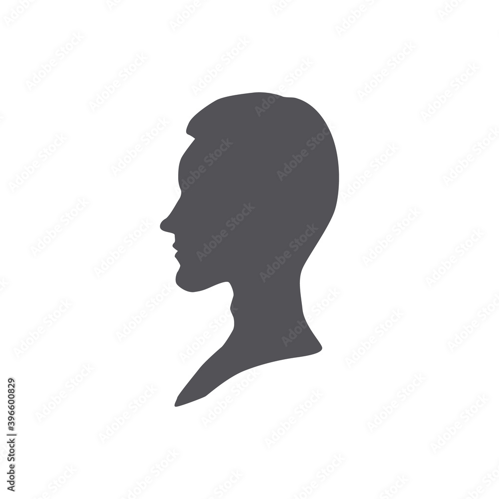 man silhouette, isolated on white, vector illustration	
