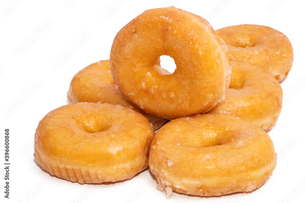 grouped fresh donuts isolated on white grouped fresh donuts isolated on white