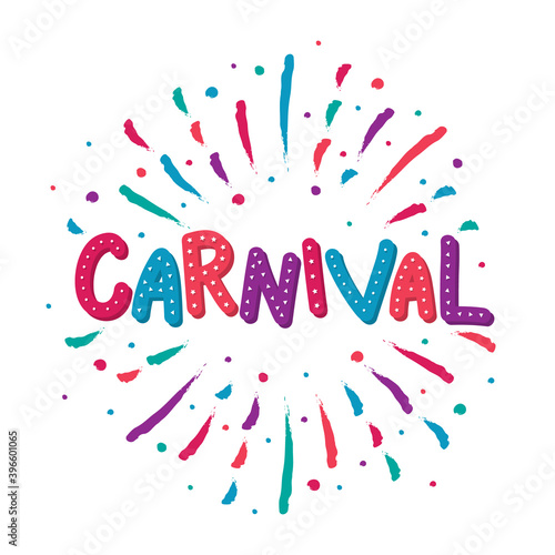 Carnival - colorful banner with color splash. Vector