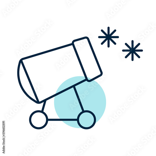 Snow cannon vector icon. Winter sign