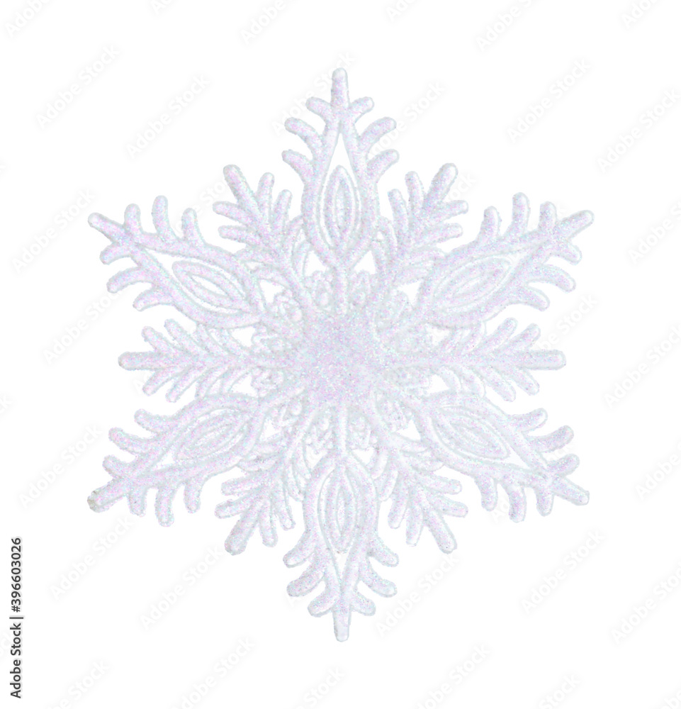 Beautiful decorative snowflake isolated on white. Christmas decoration Beautiful decorative snowflake isolated on white. Christmas decoration