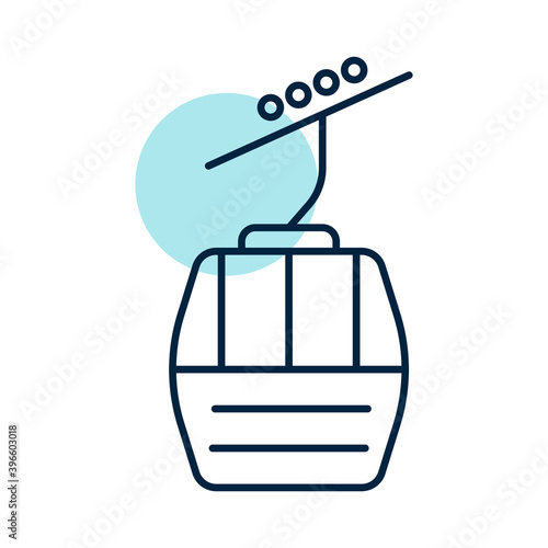 Ski lift gondola flat vector icon
