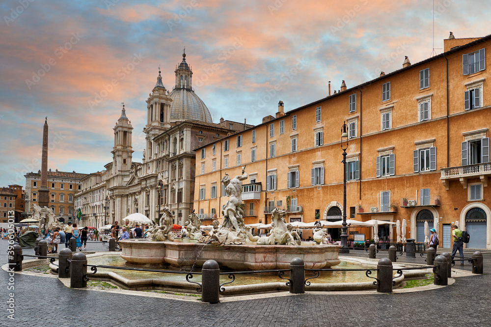 Obraz premium Piazza Navona is a public space in Rome, Italy. It is built on t