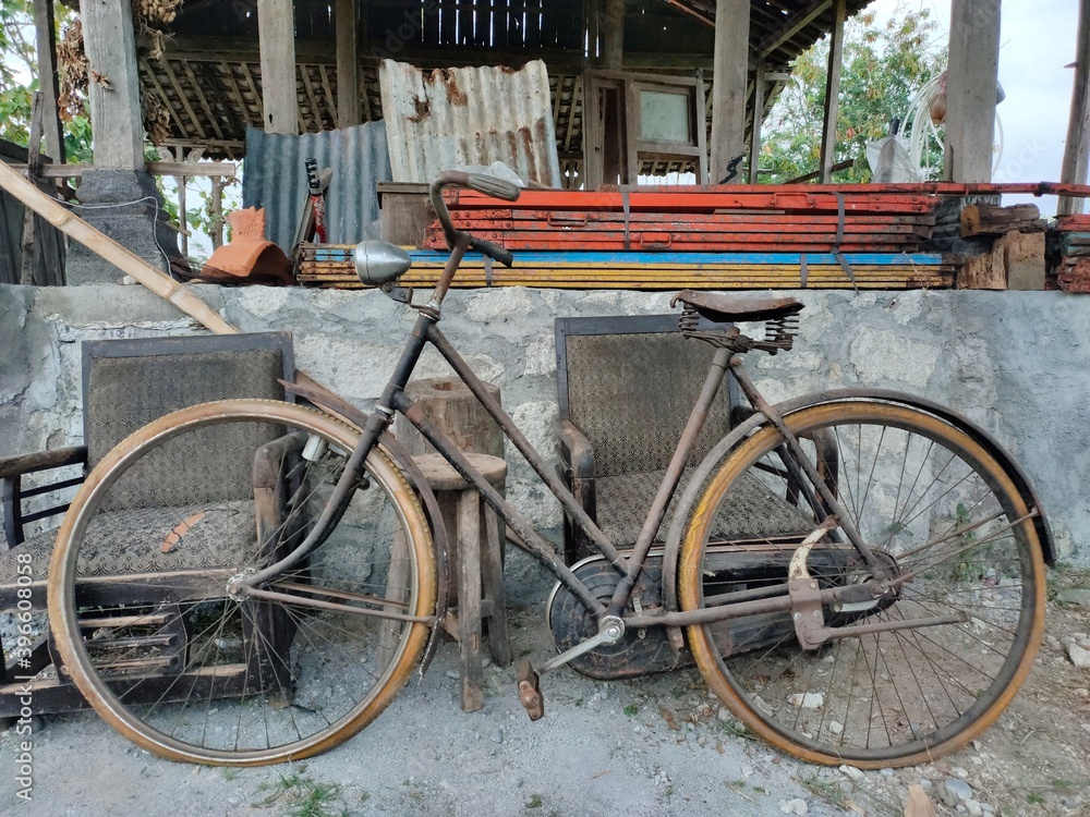 Antique bicycle from the Netherlands. In an Asian thrift place