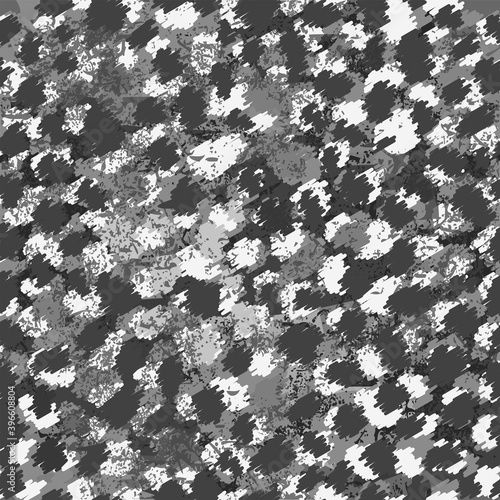 Camouflage seamless pattern. Camo in black and white. Abstract spotted background