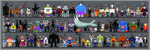 Personaggi e caricature serie 7 + mostri + alieni + cartoons photo