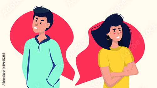 the end of the relationship between man and woman. a girl with tears in her eyes. family quarrel, resentment, anger, divorce.