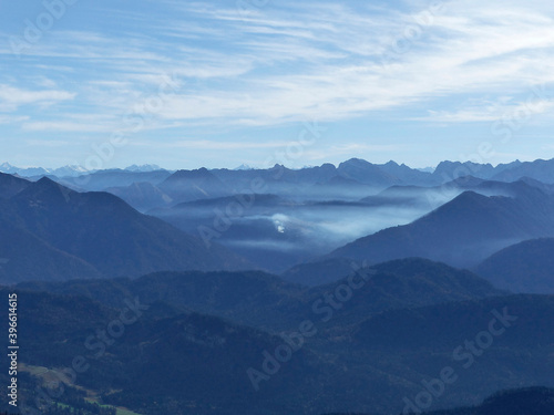 Panorama view from Benediktenwand mountain, Bavaria, Germany © BirgitKorber
