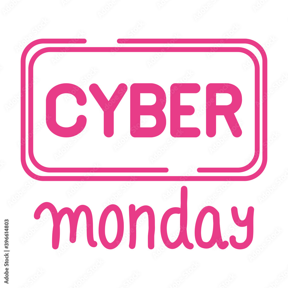 cyber monday sale lettering in square form vector illustration design cyber monday sale lettering in square form vector illustration design