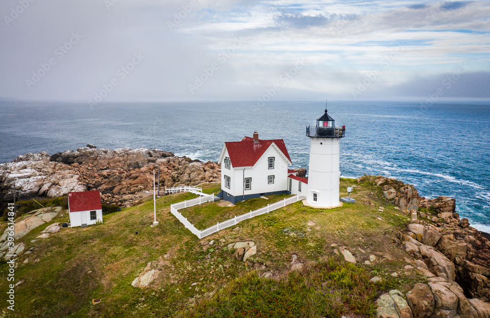 Nubble lighthouse aerial