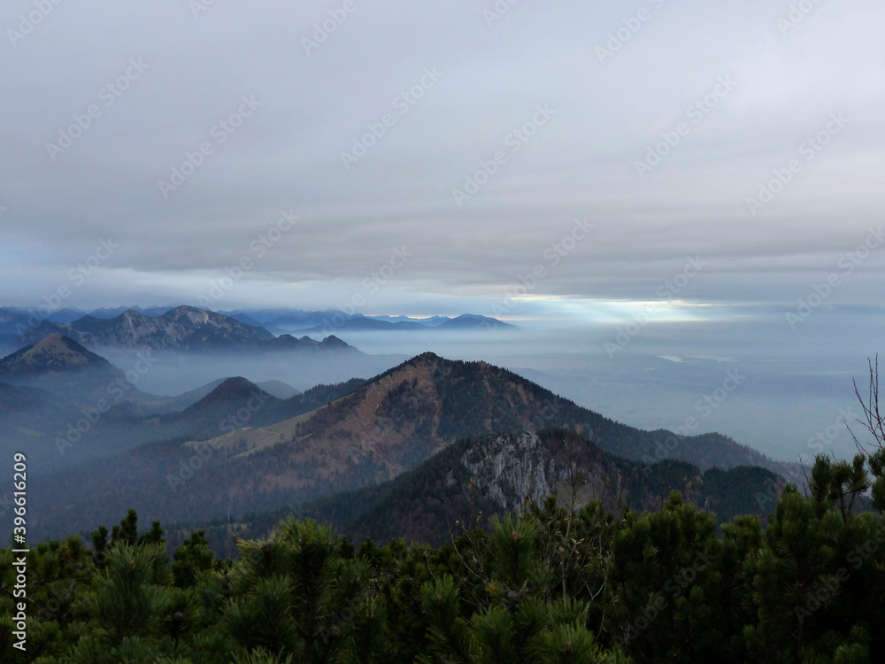 Sunrise at Benediktenwand mountain, Bavaria, Germany