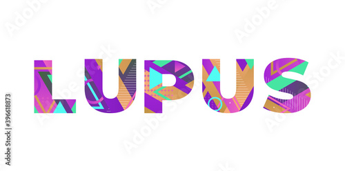 Lupus Concept Retro Colorful Word Art Illustration