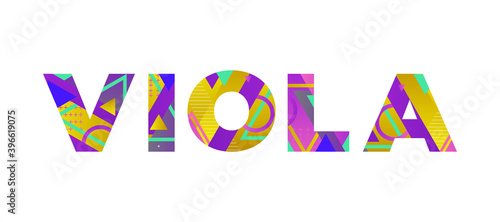 Viola Concept Retro Colorful Word Art Illustration