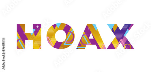 Hoax Concept Retro Colorful Word Art Illustration