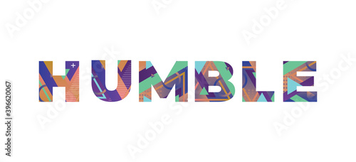 Humble Concept Retro Colorful Word Art Illustration